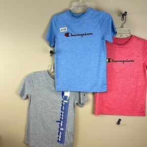 Champion 10/12 set of 3 15-1/2 p2p 22”length boys blue red grey